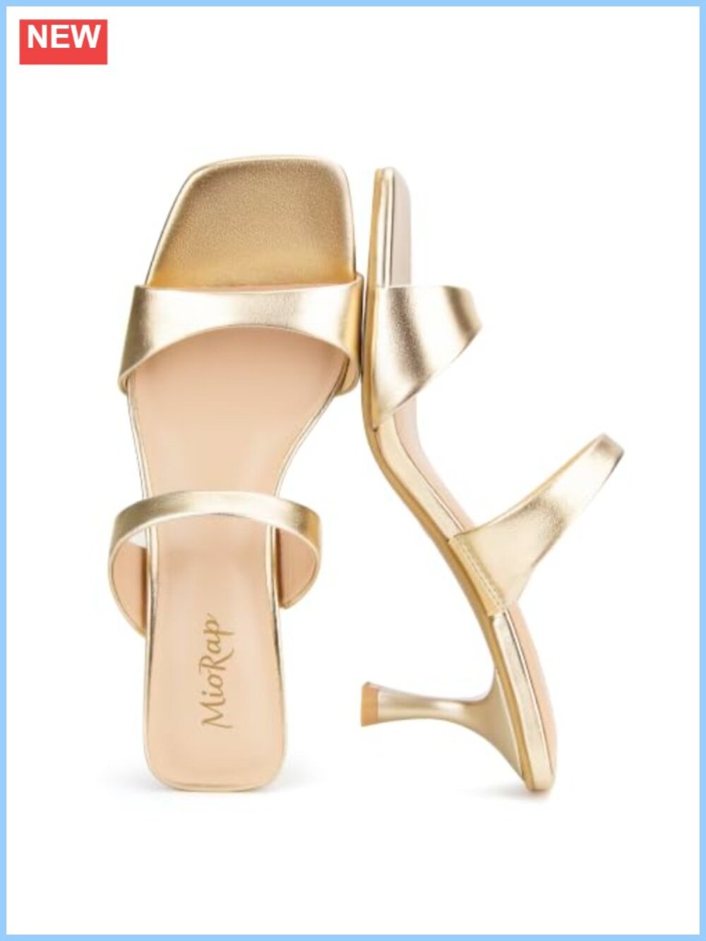 Kitten Heel Square Open Toe Strappy Slip On Mule Sandals